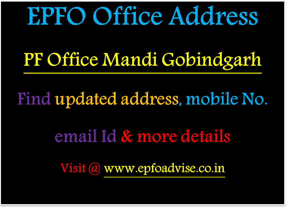 EPFO Mandi Gobindgarh Address