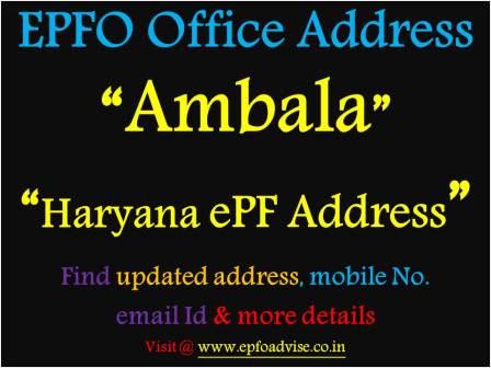 PF Office Ambala Address